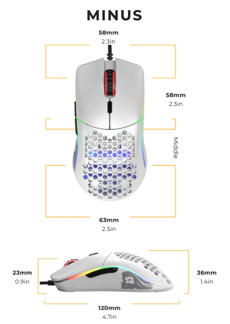 Glorious Gaming Model O- Maus rechts USB Typ-A Optisch 3200 DPI