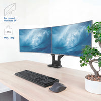 ACT Monitor-Tischhalterung mit Gasdruckfeder, 2 Bildschirme bis zu 32", VESA