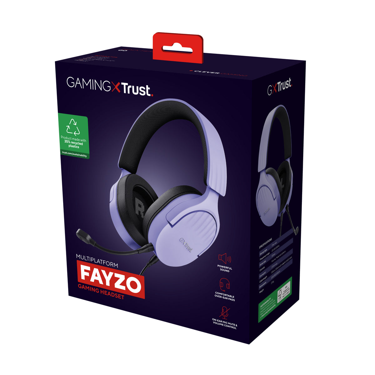 Trust GXT 489P FAYZO Kopfhörer Kabelgebunden Kopfband Gaming Schwarz, Violett