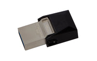 Kingston Technology DataTraveler 16GB microDuo 3.0 USB-Stick USB Type-A / Micro-USB 3.2 Gen 1 (3.1 Gen 1) Schwarz