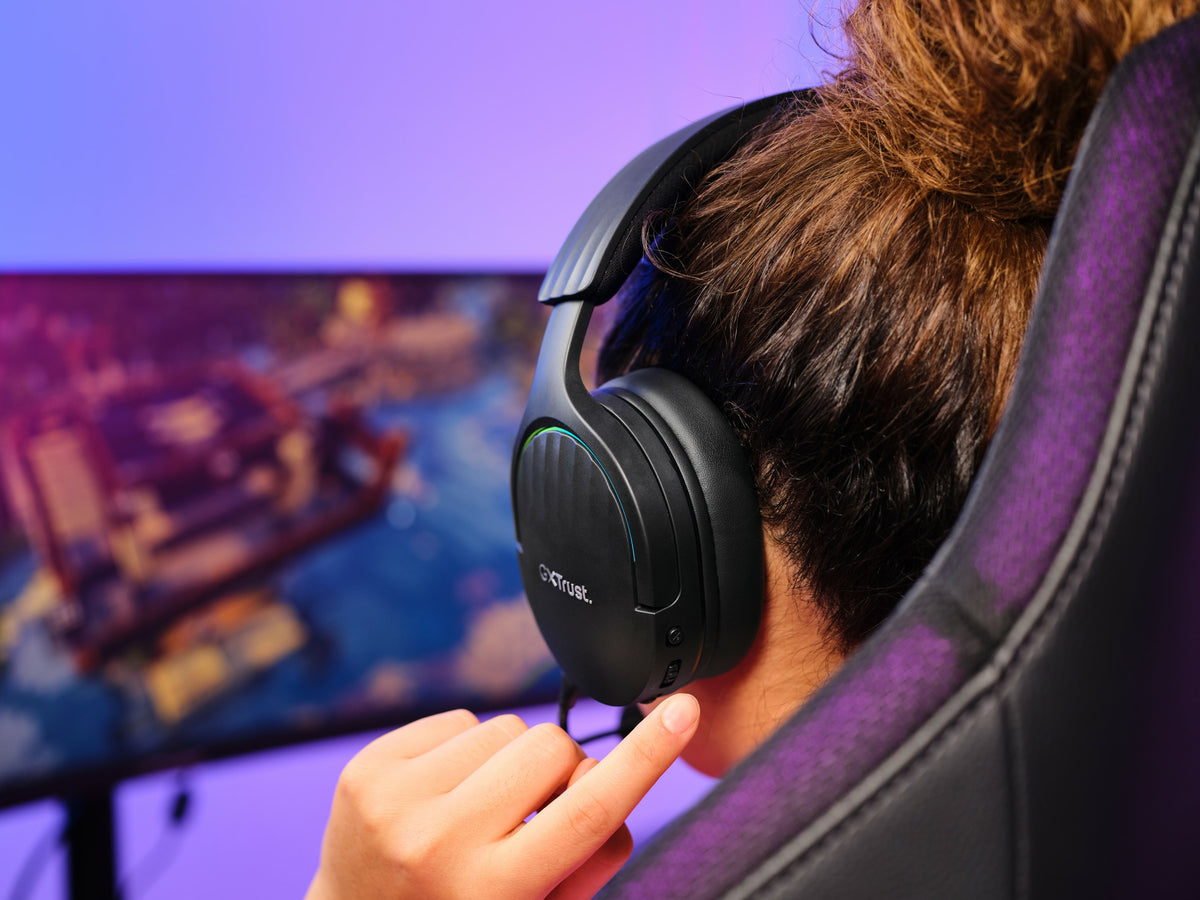 Trust GXT 491 Fayzo Kopfhörer Verkabelt & Kabellos Kopfband Gaming USB Typ-C Bluetooth Schwarz