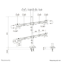 Neomounts DS60-600BL2-2 Quadruple-Monitorarm für vier Bildschirme 10-32"