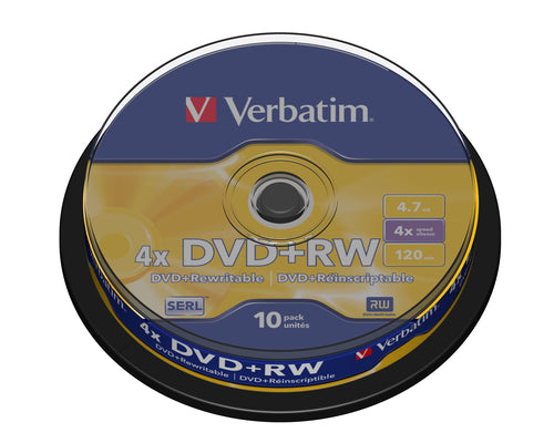 Verbatim DVD+RW 4.7GB, 4x,10er Spindel n.bedruckbar / mit Logo