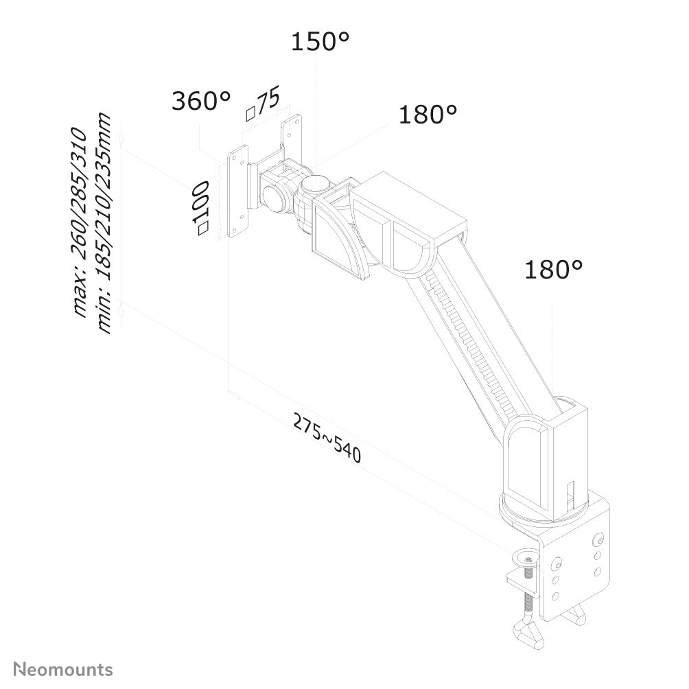 Neomounts Monitor-Tischhalterung