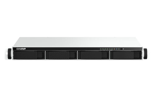 QNAP TS-464eU NAS Rack (1U) Intel® Celeron® N5095 8 GB DDR4 0 TB QNAP Turbo System Aluminium, Schwarz