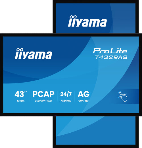 iiyama T4329AS-B1AG Computerbildschirm 108 cm (42.5") 3840 x 2160 Pixel 4K Ultra HD LED Touchscreen Schwarz