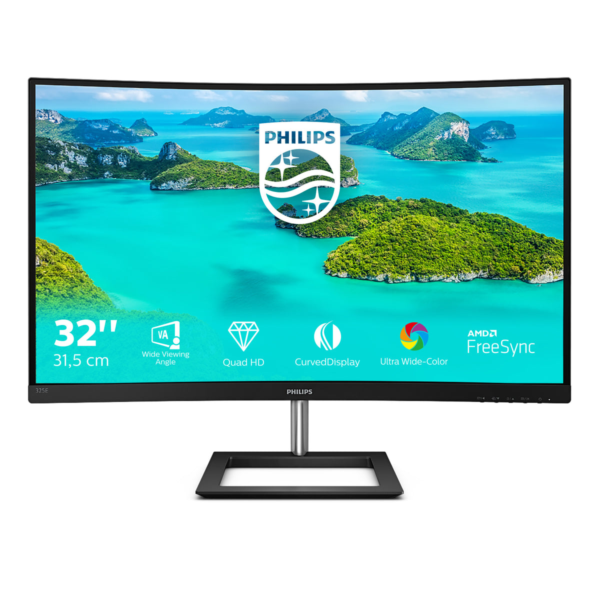 Philips E Line 325E1C/00 Computerbildschirm 80 cm (31.5") 2560 x 1440 Pixel Quad HD LCD Schwarz