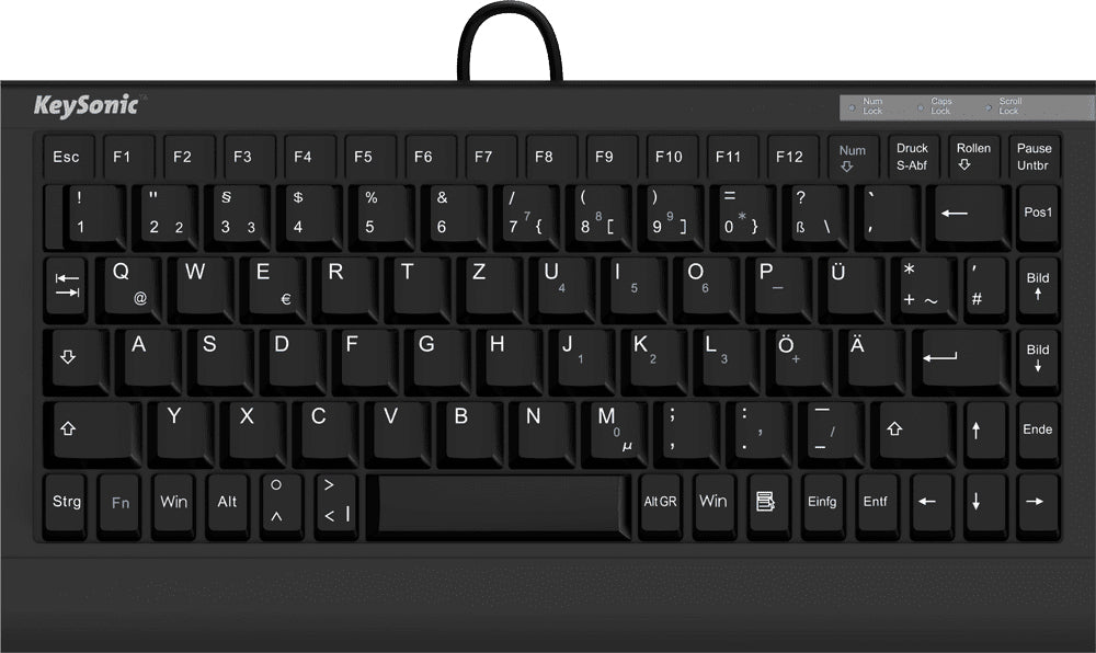 KeySonic ACK-595C+ (DE) Mini-Tastatur, SoftSkin, Combo, schwarz