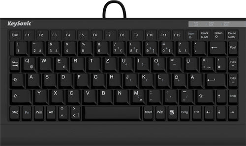 KeySonic ACK-595C+ (DE) Mini-Tastatur, SoftSkin, Combo, schwarz