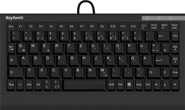 KeySonic ACK-595C+ (DE) Mini-Tastatur, SoftSkin, Combo, schwarz