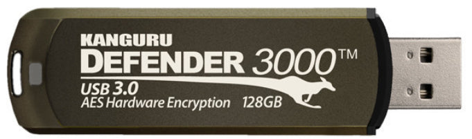 iStorage Kanguru Defender 3000 USB-Stick 128 GB USB Typ-A 3.2 Gen 1 (3.1 Gen 1) Braun