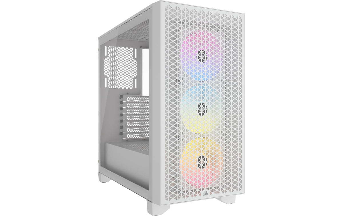 Corsair 3000D ATX Mid Tower White RGB AIRFLOW Tempered Glass