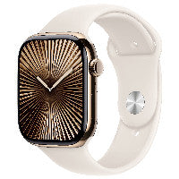 Apple Watch Series 10 GPS Cellular 46mm Gold Titanium Case with Starlight Sport Band M/L