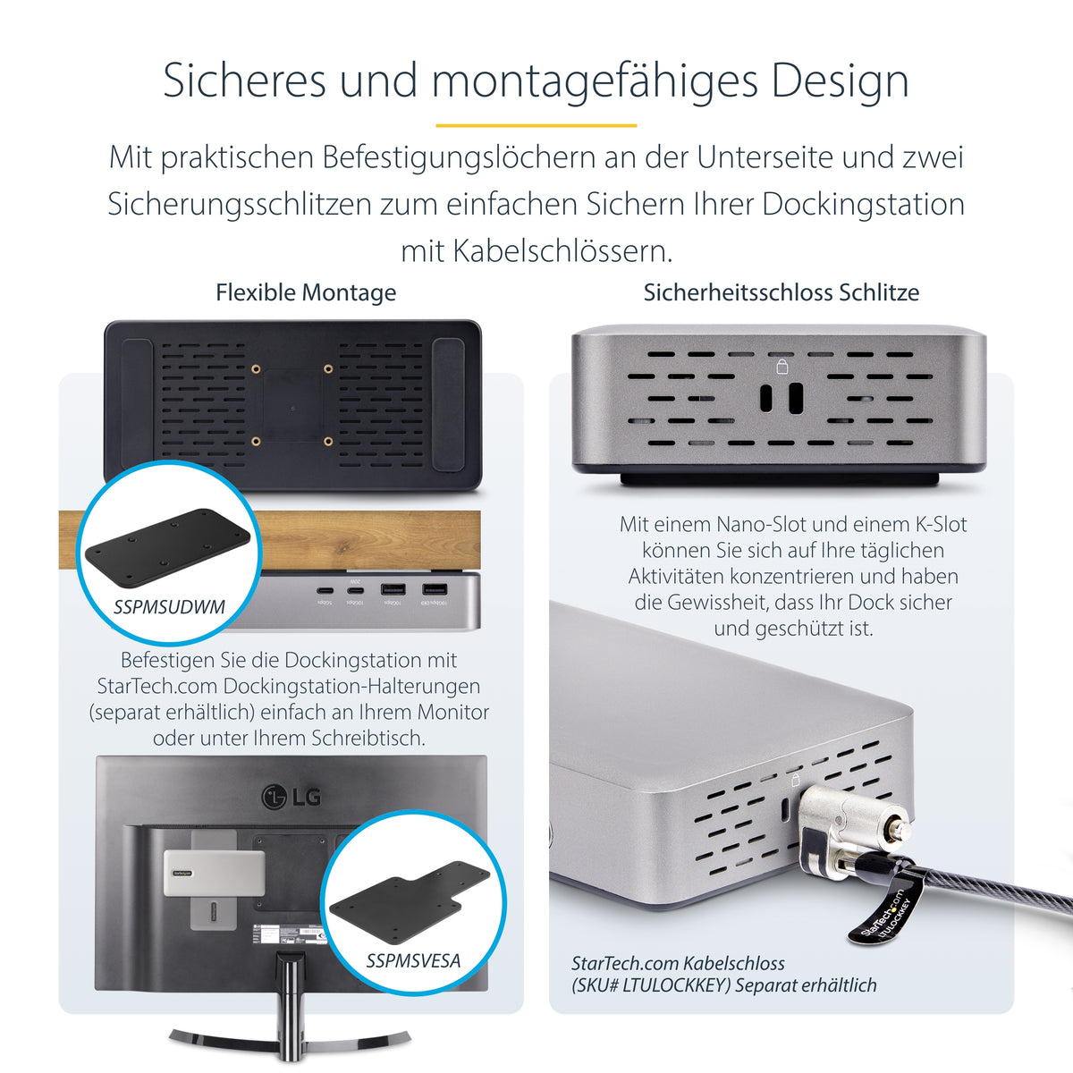 StarTech.com USB4-Dockingstation für zwei Monitore, Dual 4K mit 120Hz oder 8K mit 60Hz über HDMI, 100W Laptop-Ladung, 2,5GbE, USB-C Multi-Monitor-Dock, treiberlos