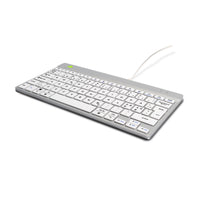 R-Go Tools Ergonomische Tastatur R-Go Compact Break, kompakte Tastatur mit Pausensoftware, QWERTY (NORDIC), Kabelgebunden, Weiß