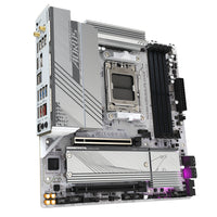 GIGABYTE B650M AORUS ELITE AX ICE Mainboard - AMD Ryzen 9000er-Serie, 12+2+2 Phasen VRM, bis zu 8000 MHz DDR5 (OC), 1xPCIe 5.0 + 1xPCIe 4.0 M.2, 2,5 GbE LAN, WIFI 6E, USB 3.2 Gen 2x2