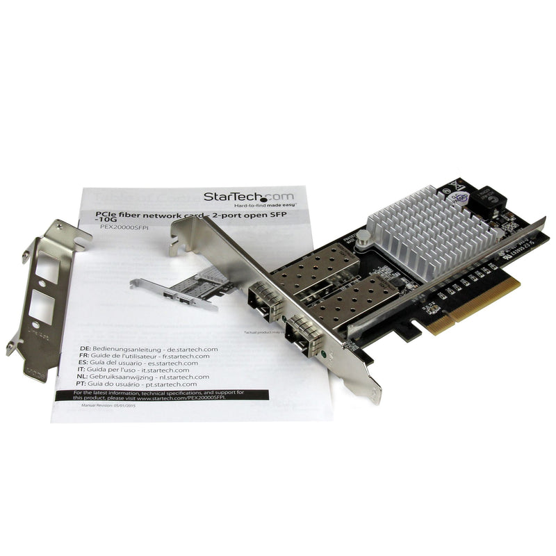 StarTech.com 2 Port 10G LWL Netzwerkkarte mit offenem SFP+ - PCIe, Intel Chip