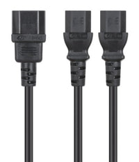 Manhattan 157469 Stromkabel Schwarz 1,8 m C14-Koppler 2 x C13-Koppler