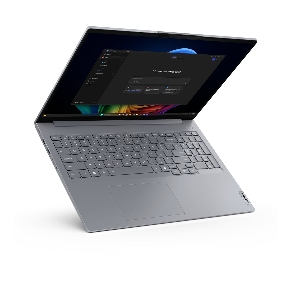 Lenovo ThinkBook 16 G9 IPL Copilot+ PC Intel Core Ultra 7 355 Laptop 40,6 cm (16") WUXGA 16 GB DDR5-SDRAM 512 GB SSD Wi-Fi 7 (802.11be) Windows 11 Pro Schweiz Grau