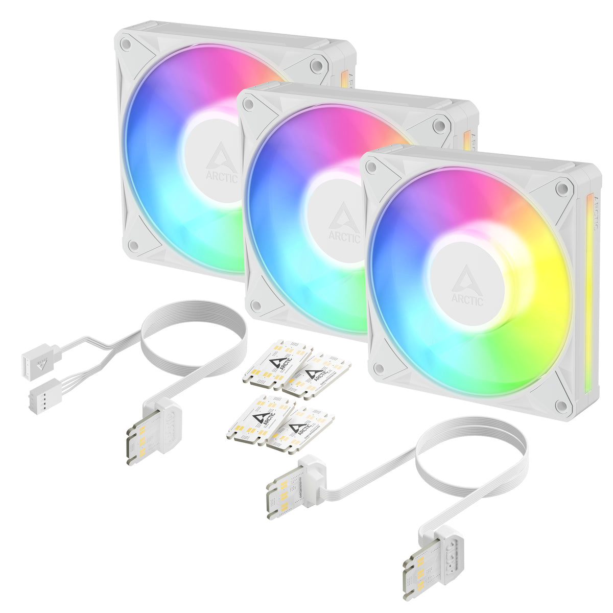 ARCTIC BioniX P12 A-RGB (White) – 3 Pack 120 mm PWM-Lüfter mit Daiy Chain