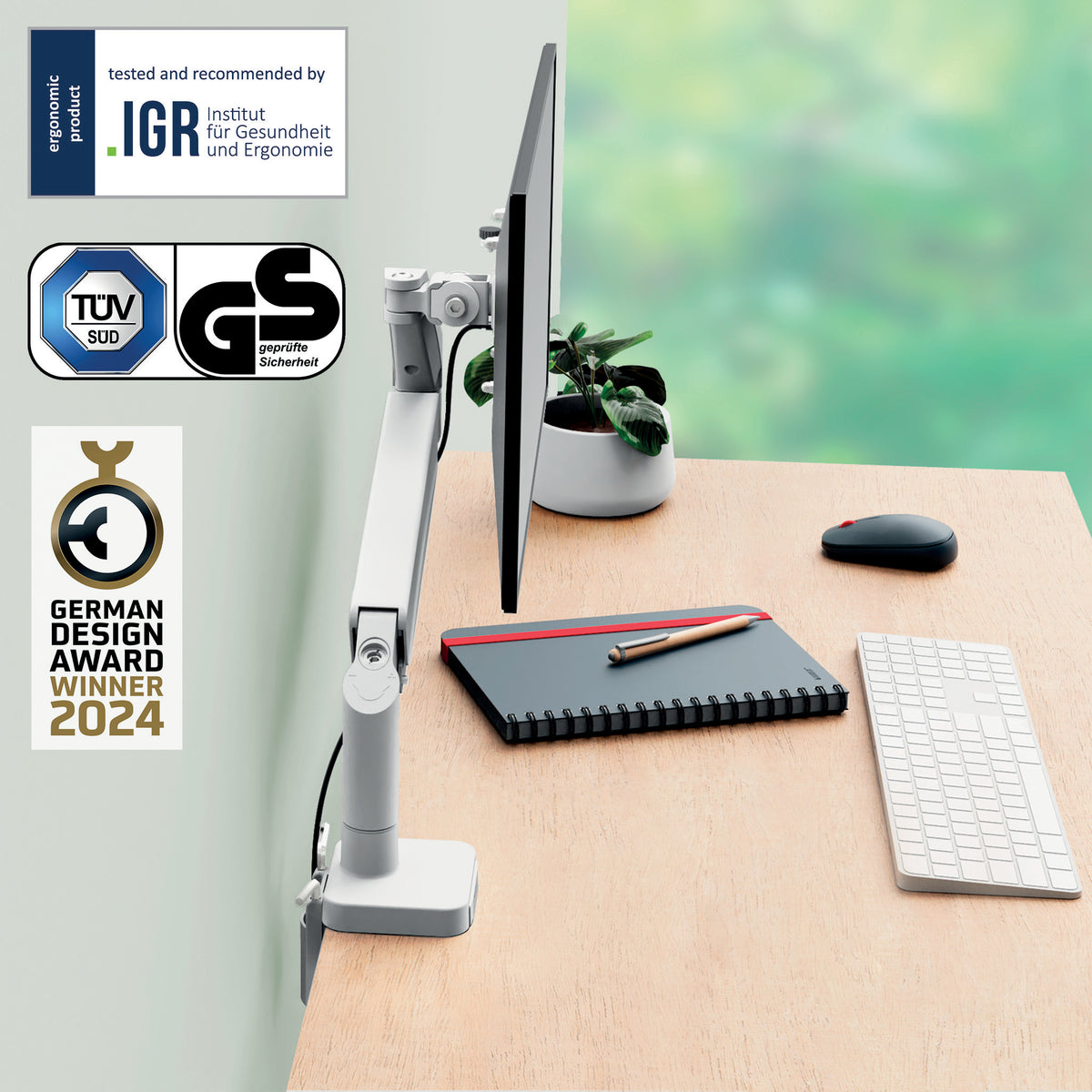 Leitz 64890085 Flachbildschirm-Tischhalterung 81,3 cm (32") Tisch/Bank Grau