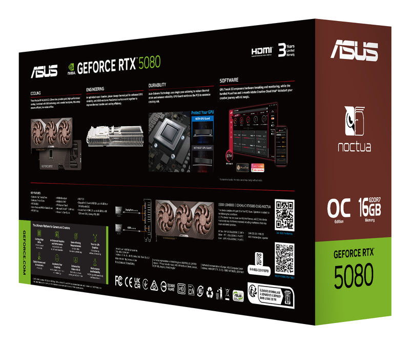 ASUS RTX5080-O16G-NOCTUA NVIDIA GeForce RTX 5080 16 GB GDDR7