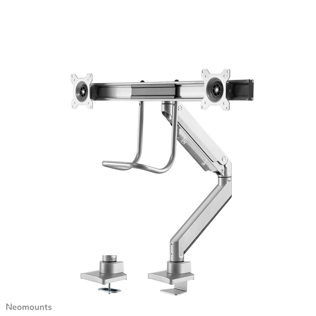 Neomounts NM-D775DXSILVER Monitorarm 10-32" - Gasfeder - Topfix - 180°-Stopp
