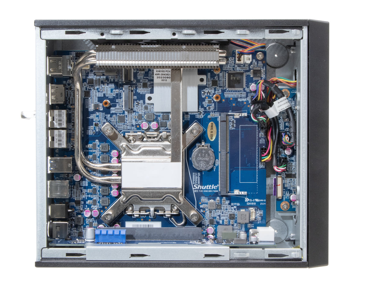 Shuttle XPС slim XPC slim Barebone XH610G2 - S1700, Intel H610, 1xDP, 2xHDMI, 2 PCIe Slots (1x 16X & 1x X1), 2x Intel LAN (1G + 2.5G), 8x USB, 1x 2.5", 3x M.2, 24/7 Dauerbetrieb