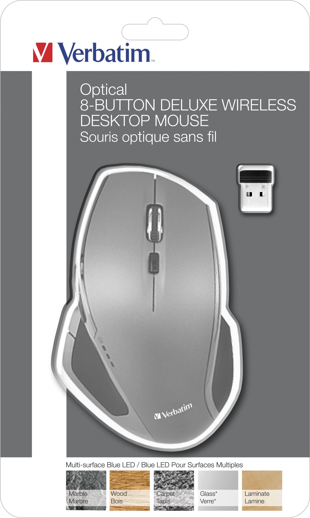 Verbatim Drahtlose Maus mit blauer LED und 8 Tasten