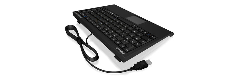 KeySonic ACK-540U+ (US) Mini-Tastatur, SoftSkin, Smart-Touchpad, USB, schwarz