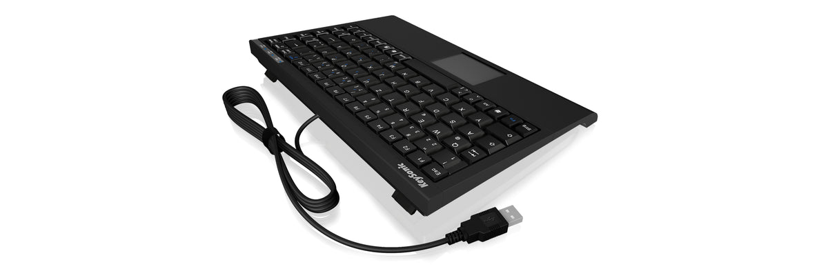 KeySonic ACK-540U+ (UK) Mini-Tastatur, SoftSkin, Smart-Touchpad, USB, schwarz