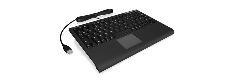 KeySonic ACK-540U+ (UK) Mini-Tastatur, SoftSkin, Smart-Touchpad, USB, schwarz