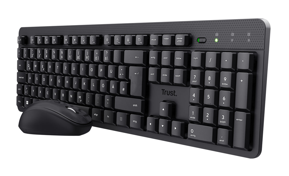 Trust TKM-360 Tastatur Maus enthalten Büro RF Wireless QWERTZ Deutsch Schwarz