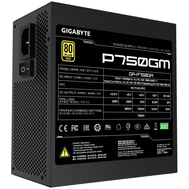 GIGABYTE P750GM Netzteil 750 W 20+4 pin ATX ATX Schwarz