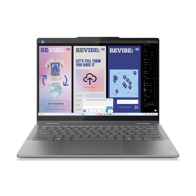 Lenovo Yoga 7 2-in-1 14ILL10 Copilot+ PC Intel Core Ultra 7 258V Hybrid (2-in-1) 35,6 cm (14") Touchscreen 2.8K 32 GB LPDDR5x-SDRAM 1 TB SSD Wi-Fi 7 (802.11be) Windows 11 Pro Schweiz Grau