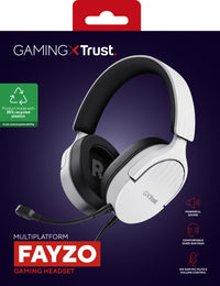 Trust GXT 489W FAYZO Kopfhörer Kabelgebunden Kopfband Gaming Schwarz, Weiß