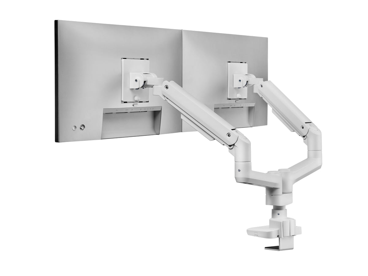 Equip 17"-35" Schwerlast-Doppelmonitor-Schreibtischhalterung, Weiß