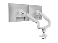 Equip 17"-35" Schwerlast-Doppelmonitor-Schreibtischhalterung, Weiß