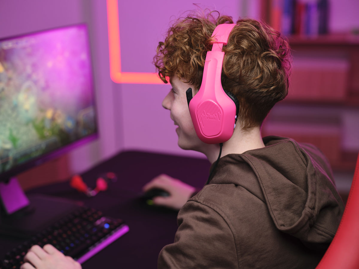 Trust GXT 415P Zirox Kopfhörer Kabelgebunden Kopfband Gaming Pink