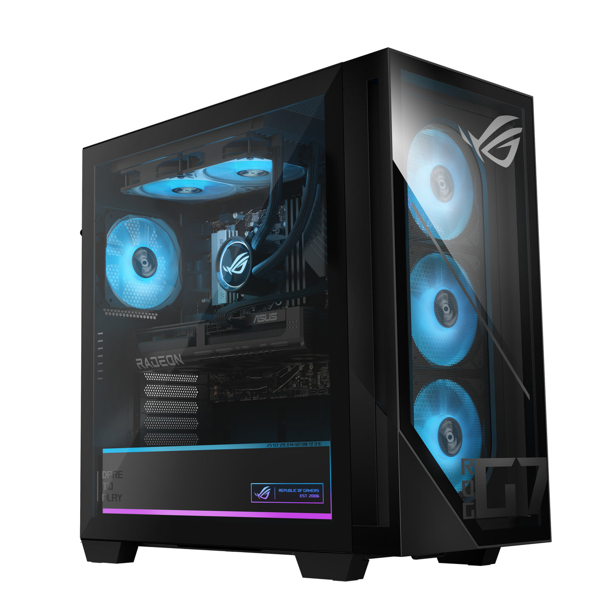 ASUS ROG G700 GM700TZ-R9800X283W AMD Ryzen™ 7 9800X3D 32 GB DDR5-SDRAM 2 TB SSD AMD Radeon RX 9070 XT Windows 11 Home Tower PC Schwarz