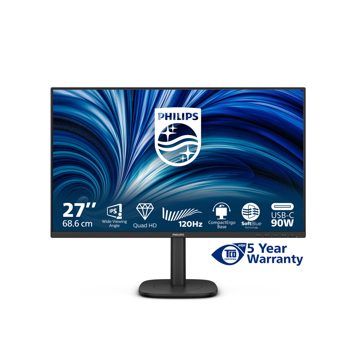 Philips 3000 series 27B2U3601/00 Computerbildschirm 68,6 cm (27") 2560 x 1440 Pixel Quad HD LCD Schwarz