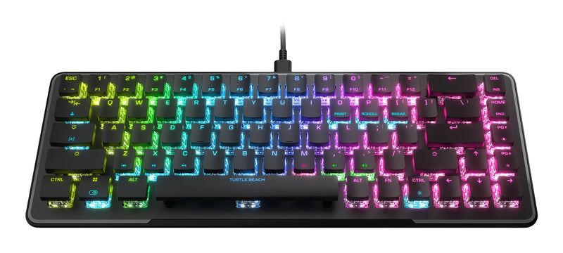 Turtle Beach Vulcan II Mini – 65 % optisch-mechanische Gaming-Tastatur mit anpassbarer RGB-Beleuchtung, Tastenduplikator-Technologie, Aluminiumplatte, Schwarz