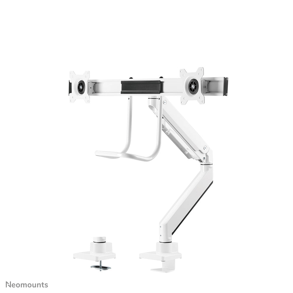 Neomounts NM-D775DXWHITE Monitorarm 10-32" - Gasfeder - Topfix - 180°-Stopp