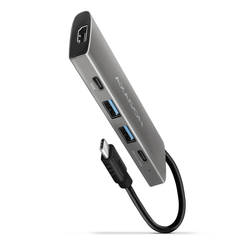 Axagon HMC-5G21 USB 10Gbps hub, 2x USB-A, 2x USB-C, HDMI 4k/30Hz, PD 60W, USB-C Kabel