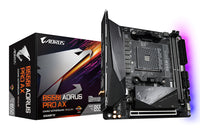 GIGABYTE B550I AORUS PRO AX Mainboard – AMD Ryzen 5000 CPUs, 8 Phasen VRM, bis zu 5300 MHz DDR4, 1xPCIe 4.0 + 1xPCIe 3.0 M.2, Wi-Fi 6E, 2.5GbE LAN, USB 3.2 Gen 2