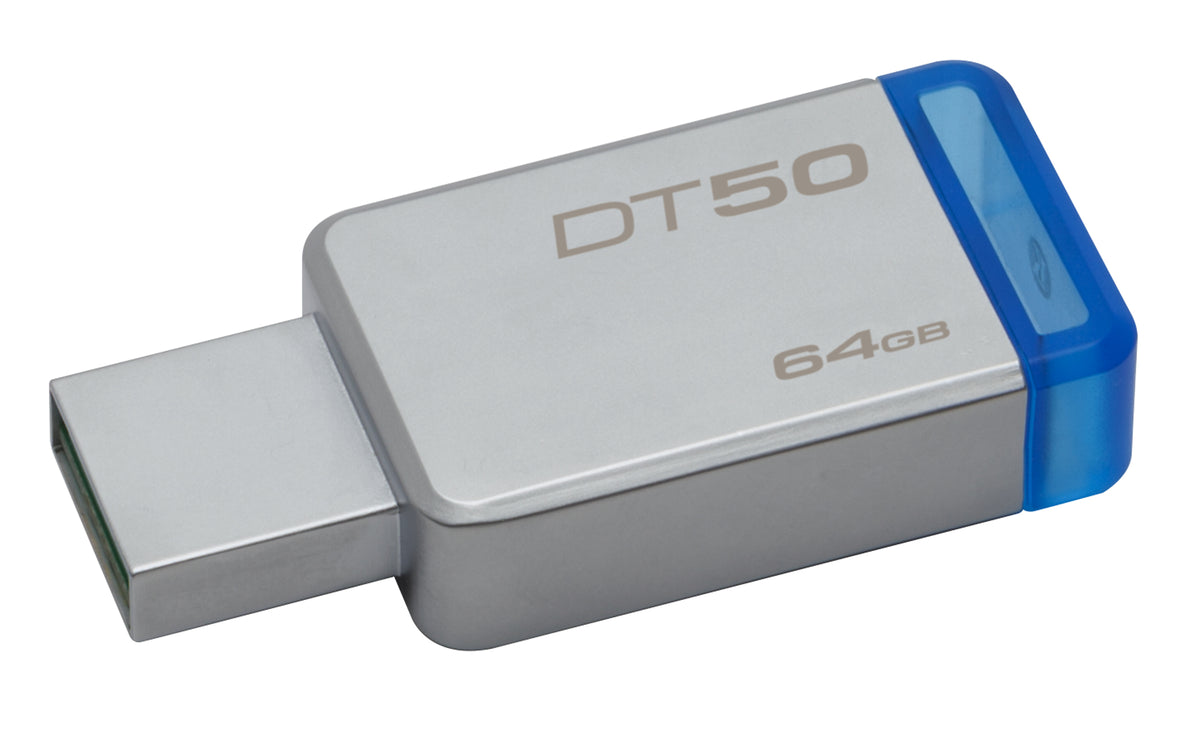 Kingston Technology DataTraveler 50 64GB USB-Stick USB Typ-A 3.2 Gen 1 (3.1 Gen 1) Blau, Silber