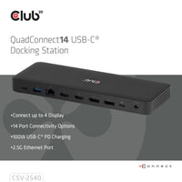 CLUB3D CSV-2540 laptop-dockingstation & portreplikator Andocken USB 3.2 Gen 1 (3.1 Gen 1) Type-C Schwarz
