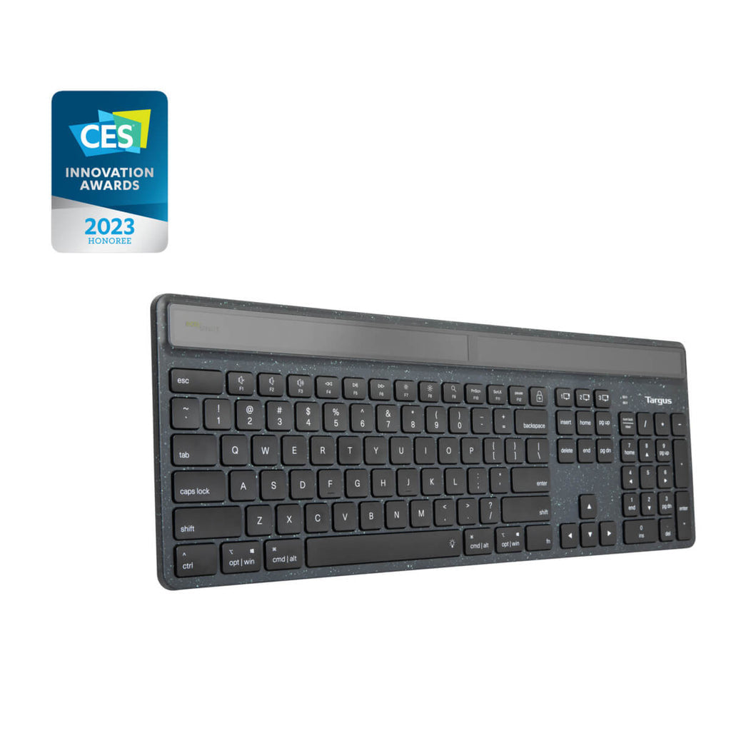 Targus Sustainable Energy Harvesting EcoSmart Tastatur Universal Bluetooth QWERTY Nordisch Schwarz