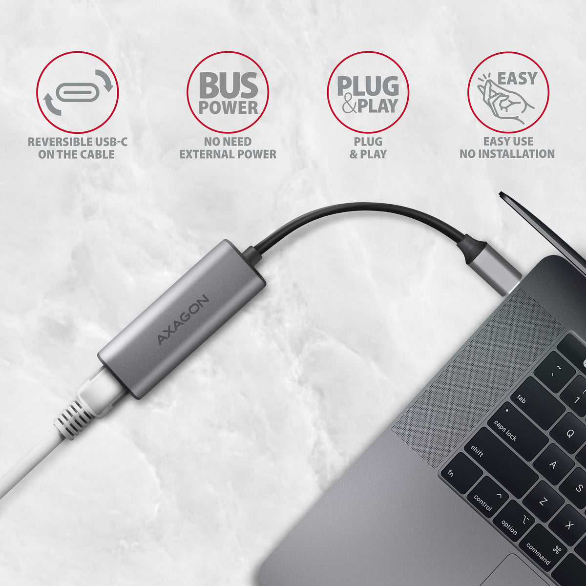 Axagon ADE-25RC SuperSpeed USB-C 2.5 Gigabit Ethernet Adapter