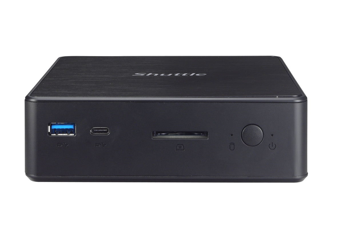 Shuttle Nano PC NC10U5 , Intel i5-8265U, 1x HDMI, 1x DP, 1x 2.5" bay, 1x M.2, 1x LAN, 1x COM, Wifi, 24/7 Dauerbetrieb, inkl. VESA & Stand